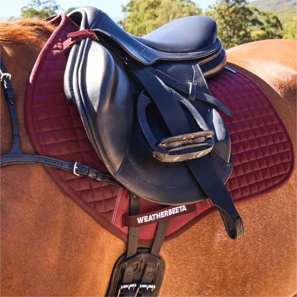 2025 Weatherbeeta Prime Air-Tec Jump Shaped Saddle Pad 1028251 - Burgundy